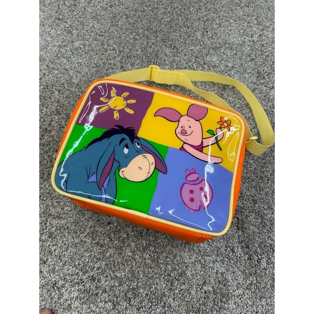 Vintage Disney Winnie the Pooh Thermos Lunch Bag Orange Tigger Eeyore Piglet